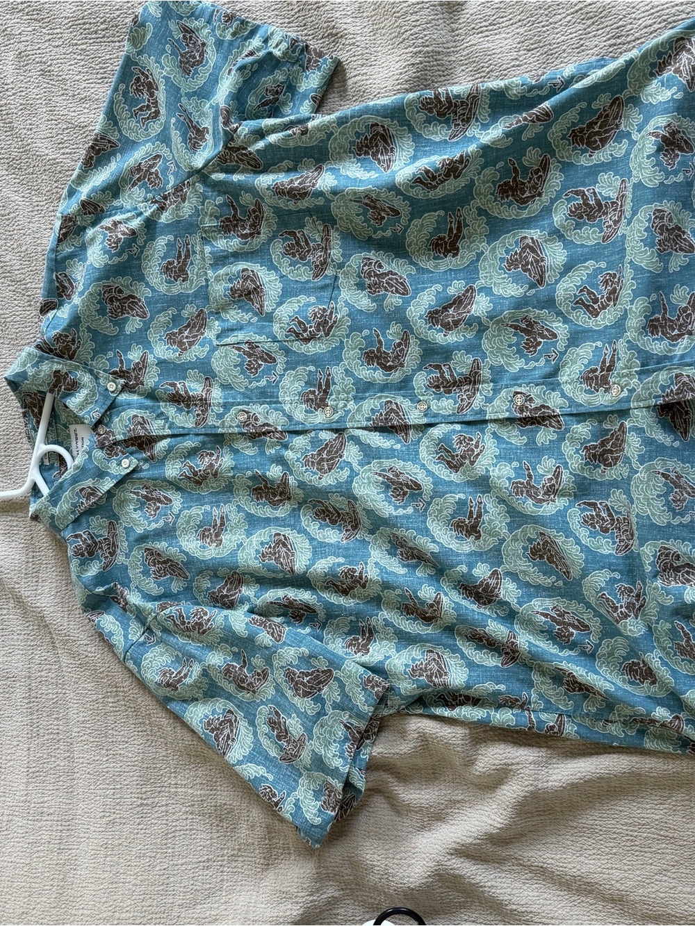 reyn spooner Teal and Brown Paisley Short-Sleeve Button-Down Shirt